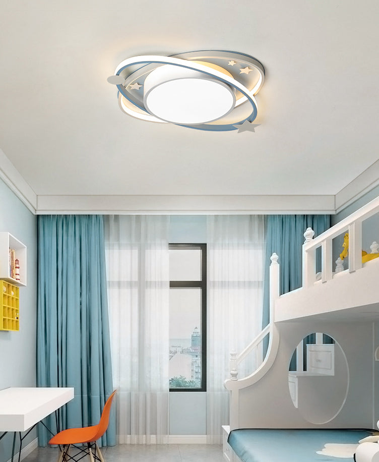 Planet Flush Mount Ceiling Light Contemporary Acrylic Ceiling Mount Light Fixture for Bedroom Clearhalo 'Ceiling Lights' 'Close To Ceiling Lights' 'Lighting' 2605837