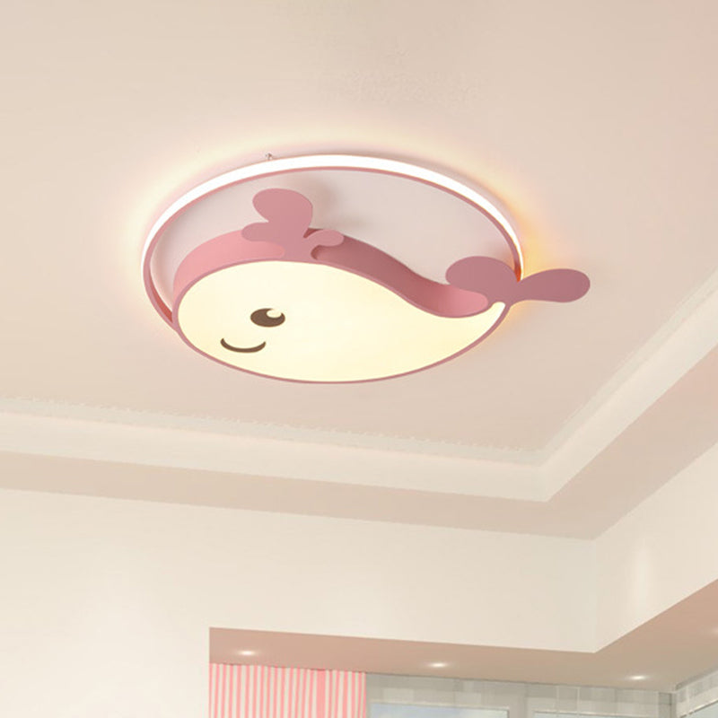 Whale Flush Mount Ceiling Light Kids Acrylic Ceiling Flush Mount for Bedroom Clearhalo 'Ceiling Lights' 'Close To Ceiling Lights' 'Lighting' 2605841