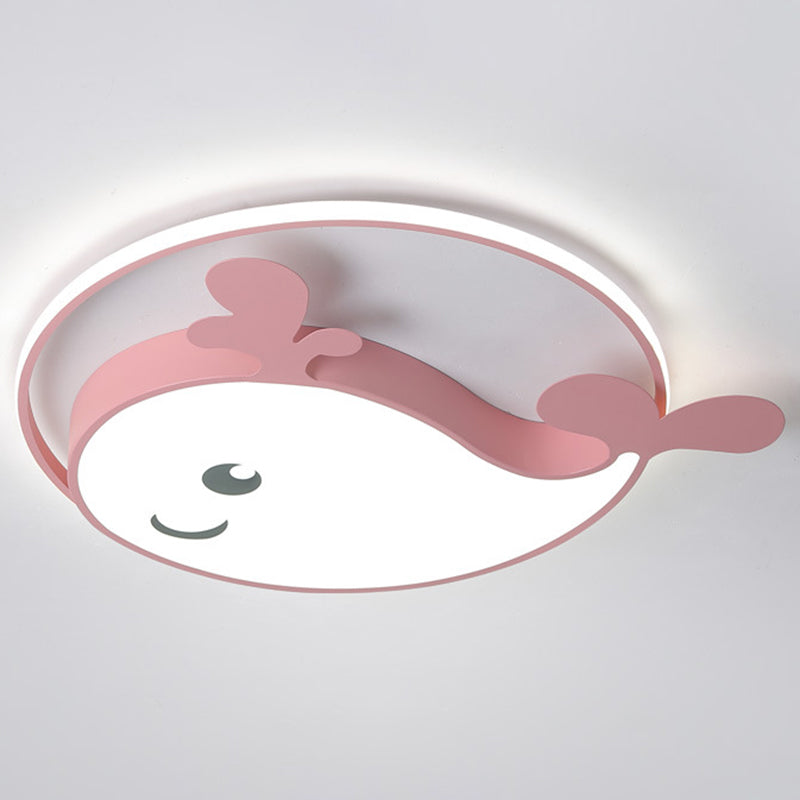 Whale Flush Mount Ceiling Light Kids Acrylic Ceiling Flush Mount for Bedroom Clearhalo 'Ceiling Lights' 'Close To Ceiling Lights' 'Lighting' 2605844