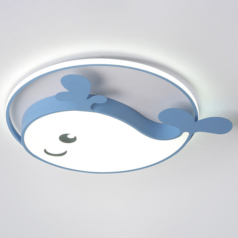 Whale Flush Mount Ceiling Light Kids Acrylic Ceiling Flush Mount for Bedroom Clearhalo 'Ceiling Lights' 'Close To Ceiling Lights' 'Lighting' 2605845