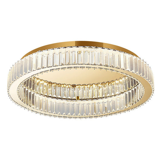 Circle Flush Mount Ceiling Light Fixtures Modern Crystal Ceiling Mount Chandelier for Living Room Clearhalo 'Ceiling Lights' 'Close To Ceiling Lights' 'Lighting' 2605855