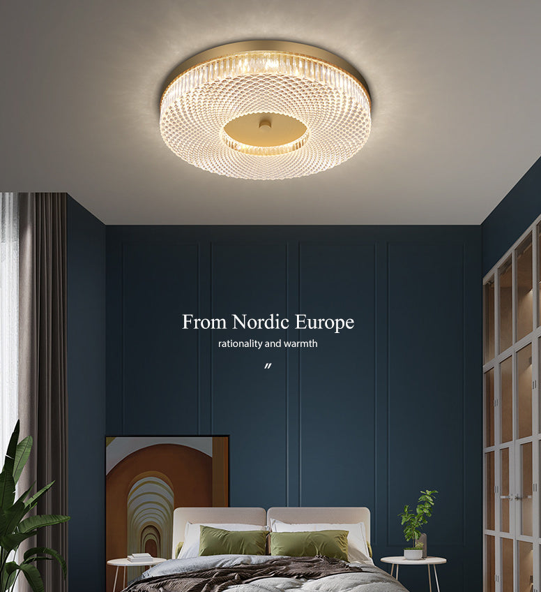 Round Flush Mount Light Fixtures Ultra-Contemporary Crystal Ceiling Light Fixtures for Bedroom Clearhalo 'Ceiling Lights' 'Close To Ceiling Lights' 'Lighting' 2605873