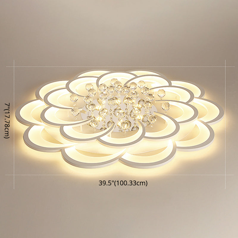 Flower Flush Mount Ceiling Light Fixture Contemporary Acrylic Ceiling Mount Light Fixture for Living Room Clearhalo 'Ceiling Lights' 'Close To Ceiling Lights' 'Lighting' 2605883