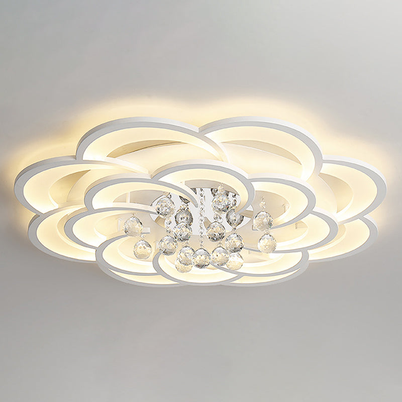 Flower Flush Mount Ceiling Light Fixture Contemporary Acrylic Ceiling Mount Light Fixture for Living Room Clearhalo 'Ceiling Lights' 'Close To Ceiling Lights' 'Lighting' 2605888