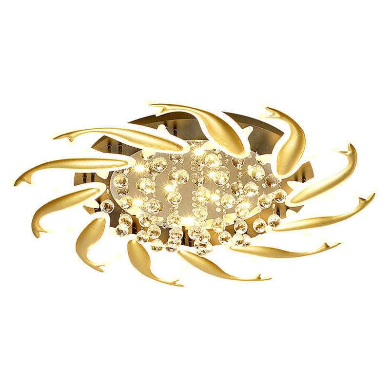 Spiral Flush Light Fixtures Contemporary Crystal Ceiling Light Fixture for Bedroom Clearhalo 'Ceiling Lights' 'Close To Ceiling Lights' 'Lighting' 2605900