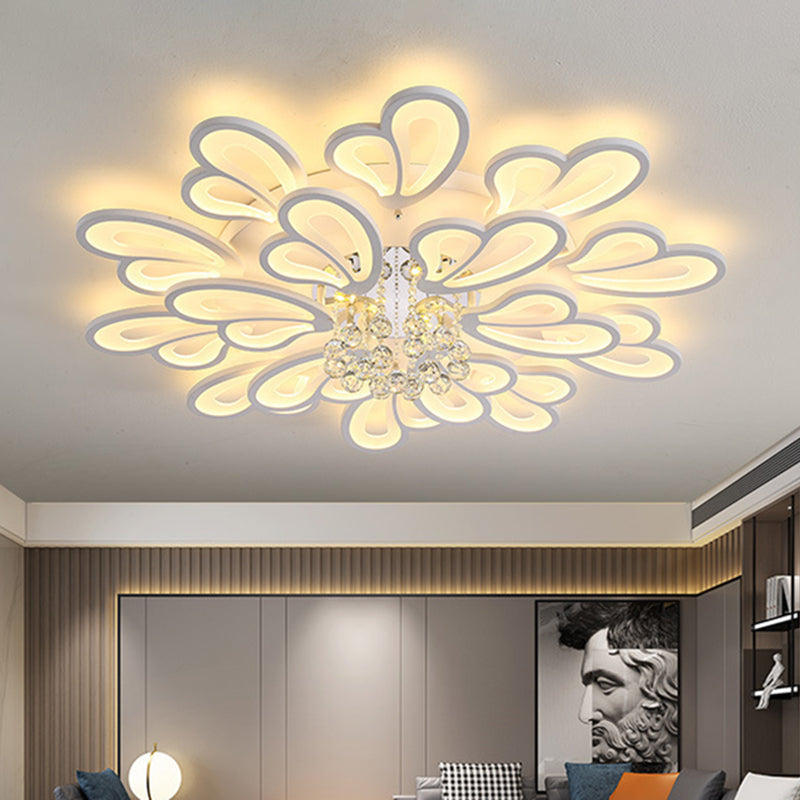 Floral Flushmount Lights Contemporary Acrylic Ceiling Mounted Fixture for Living Room Clearhalo 'Ceiling Lights' 'Close To Ceiling Lights' 'Lighting' 2605924