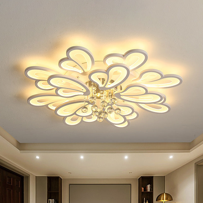 Floral Flushmount Lights Contemporary Acrylic Ceiling Mounted Fixture for Living Room Clearhalo 'Ceiling Lights' 'Close To Ceiling Lights' 'Lighting' 2605927