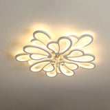 Floral Flushmount Lights Contemporary Acrylic Ceiling Mounted Fixture for Living Room White 31.5" Clearhalo 'Ceiling Lights' 'Close To Ceiling Lights' 'Lighting' 2605928