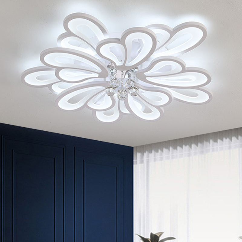 Floral Flushmount Lights Contemporary Acrylic Ceiling Mounted Fixture for Living Room Clearhalo 'Ceiling Lights' 'Close To Ceiling Lights' 'Lighting' 2605929