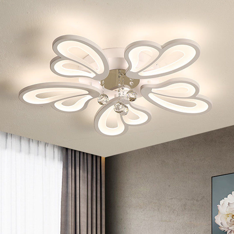 Floral Flushmount Lights Contemporary Acrylic Ceiling Mounted Fixture for Living Room Clearhalo 'Ceiling Lights' 'Close To Ceiling Lights' 'Lighting' 2605931