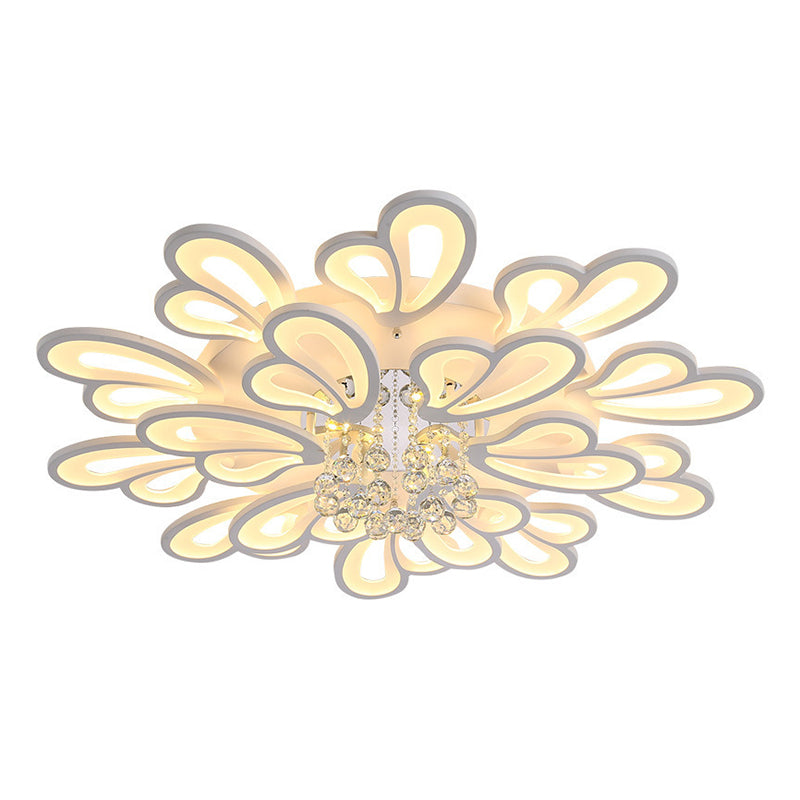 Floral Flushmount Lights Contemporary Acrylic Ceiling Mounted Fixture for Living Room Clearhalo 'Ceiling Lights' 'Close To Ceiling Lights' 'Lighting' 2605932