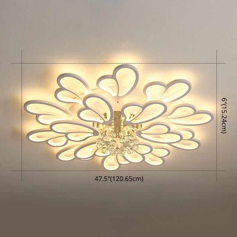 Floral Flushmount Lights Contemporary Acrylic Ceiling Mounted Fixture for Living Room Clearhalo 'Ceiling Lights' 'Close To Ceiling Lights' 'Lighting' 2605933