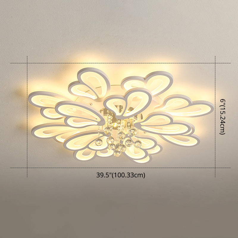 Floral Flushmount Lights Contemporary Acrylic Ceiling Mounted Fixture for Living Room Clearhalo 'Ceiling Lights' 'Close To Ceiling Lights' 'Lighting' 2605934