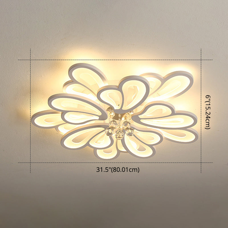 Floral Flushmount Lights Contemporary Acrylic Ceiling Mounted Fixture for Living Room Clearhalo 'Ceiling Lights' 'Close To Ceiling Lights' 'Lighting' 2605935