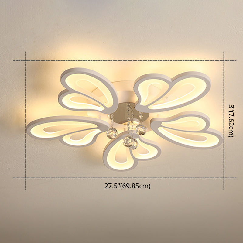 Floral Flushmount Lights Contemporary Acrylic Ceiling Mounted Fixture for Living Room Clearhalo 'Ceiling Lights' 'Close To Ceiling Lights' 'Lighting' 2605936