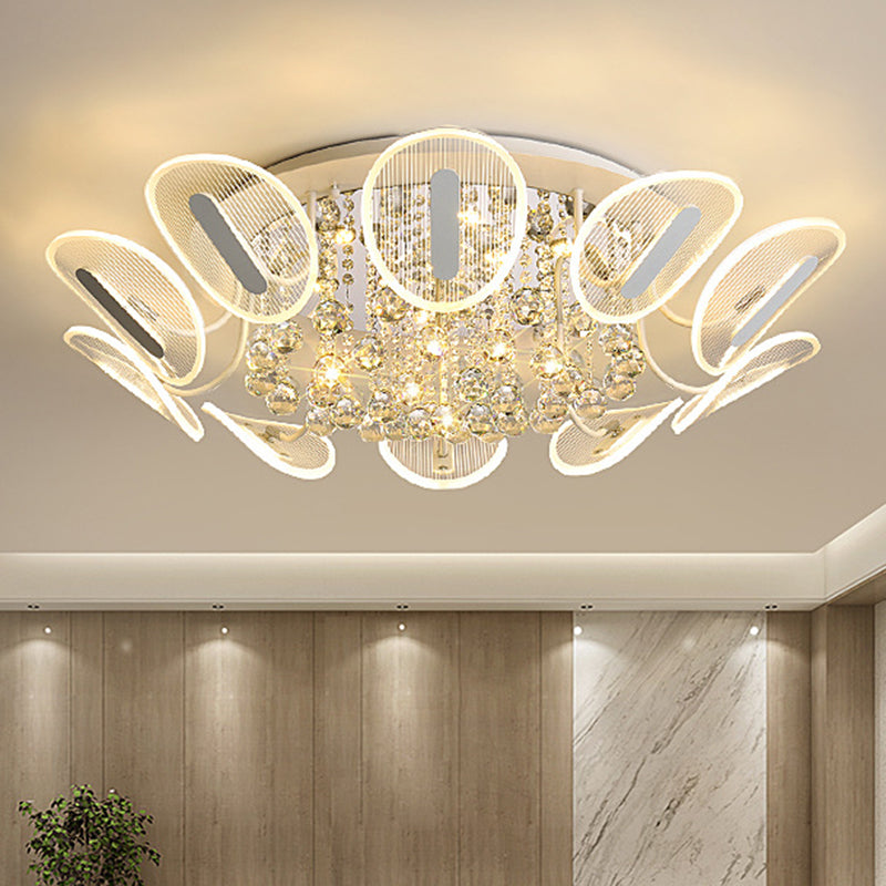 Radial Flush Mount Ceiling Light Contemporary Metal Ceiling Light Fixtures for Bedroom Clearhalo 'Ceiling Lights' 'Close To Ceiling Lights' 'Lighting' 2605939