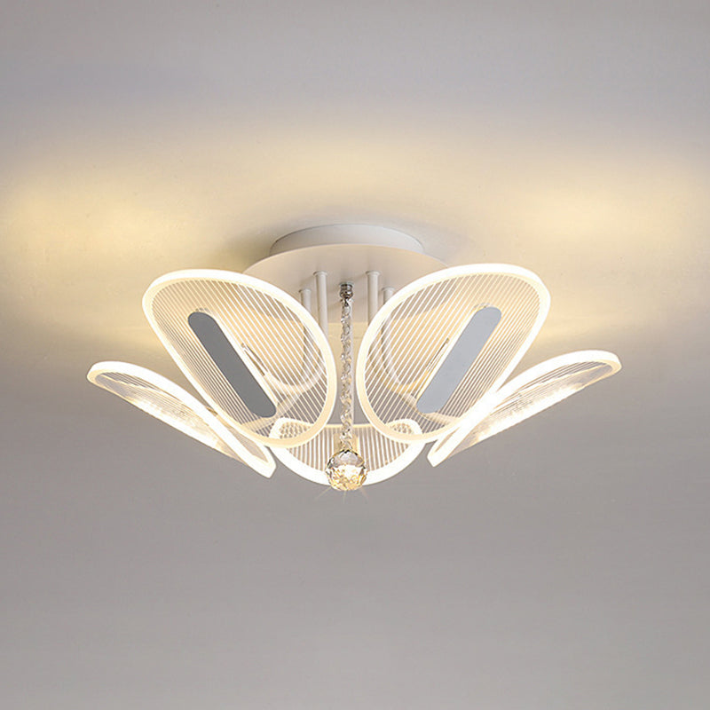 Radial Flush Mount Ceiling Light Contemporary Metal Ceiling Light Fixtures for Bedroom Clear 23" Clearhalo 'Ceiling Lights' 'Close To Ceiling Lights' 'Lighting' 2605940