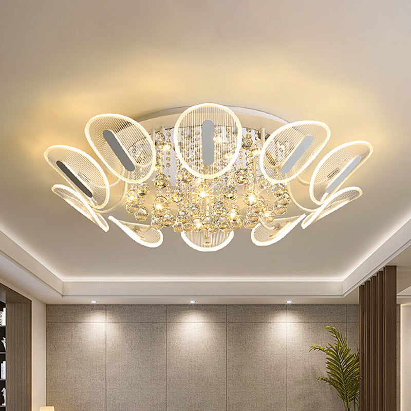 Radial Flush Mount Ceiling Light Contemporary Metal Ceiling Light Fixtures for Bedroom Clearhalo 'Ceiling Lights' 'Close To Ceiling Lights' 'Lighting' 2605942