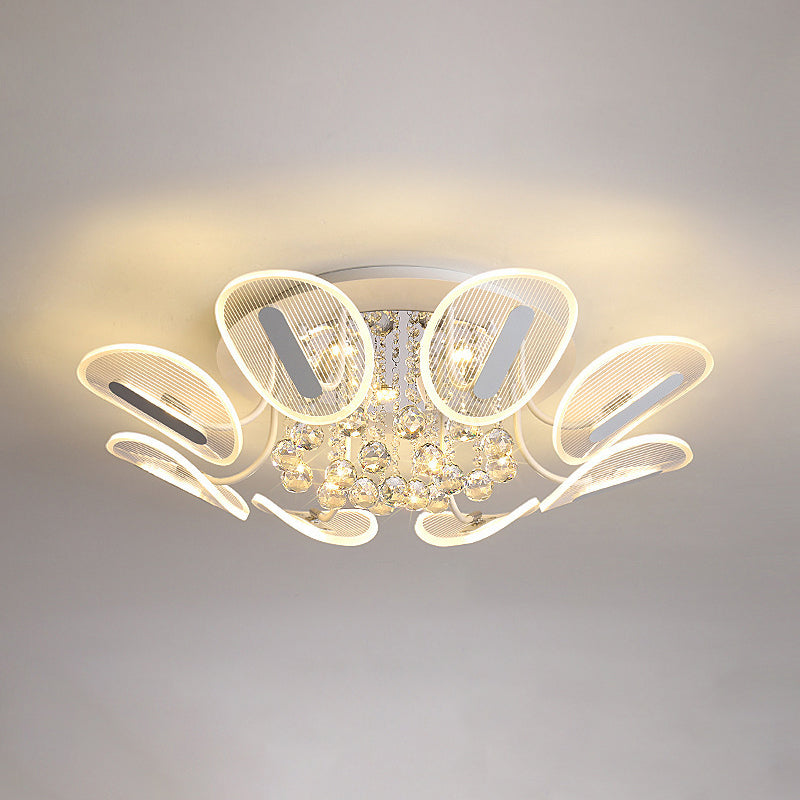 Radial Flush Mount Ceiling Light Contemporary Metal Ceiling Light Fixtures for Bedroom Clear 31.5" Clearhalo 'Ceiling Lights' 'Close To Ceiling Lights' 'Lighting' 2605943