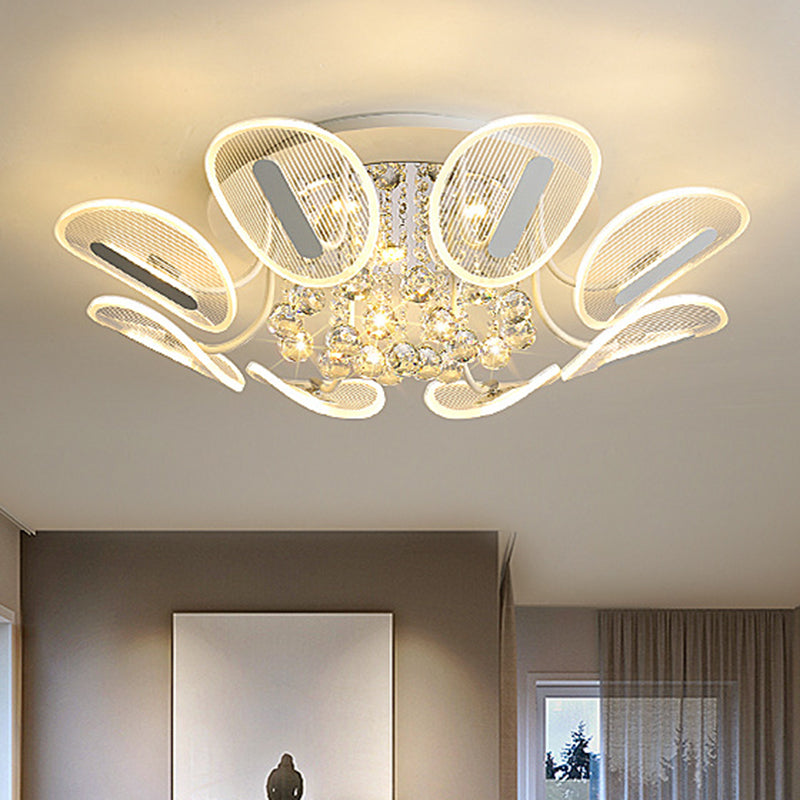 Radial Flush Mount Ceiling Light Contemporary Metal Ceiling Light Fixtures for Bedroom Clearhalo 'Ceiling Lights' 'Close To Ceiling Lights' 'Lighting' 2605944