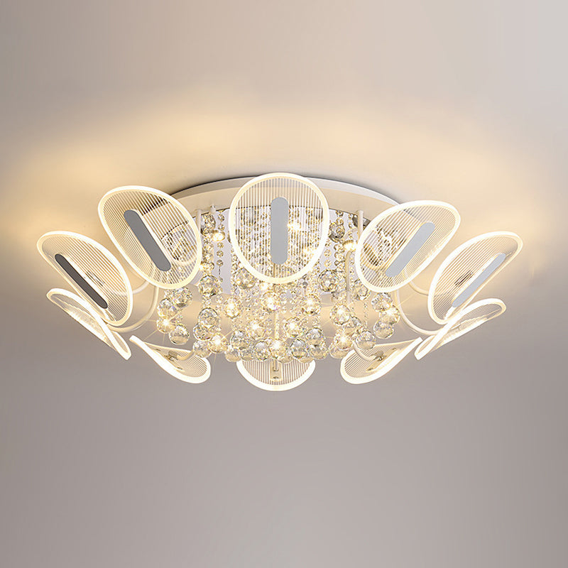 Radial Flush Mount Ceiling Light Contemporary Metal Ceiling Light Fixtures for Bedroom Clear 39.5" Clearhalo 'Ceiling Lights' 'Close To Ceiling Lights' 'Lighting' 2605945