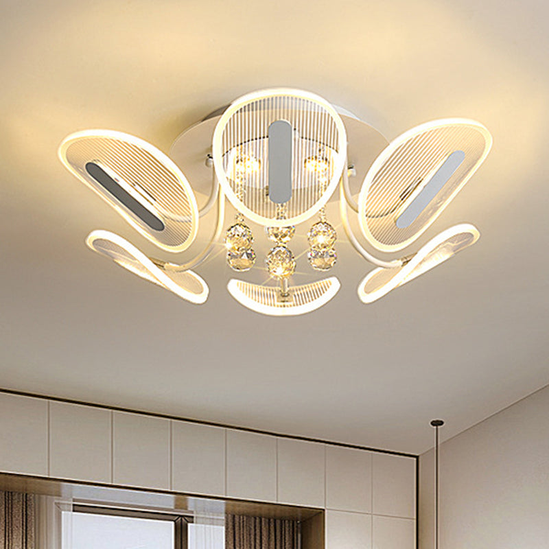 Radial Flush Mount Ceiling Light Contemporary Metal Ceiling Light Fixtures for Bedroom Clearhalo 'Ceiling Lights' 'Close To Ceiling Lights' 'Lighting' 2605946