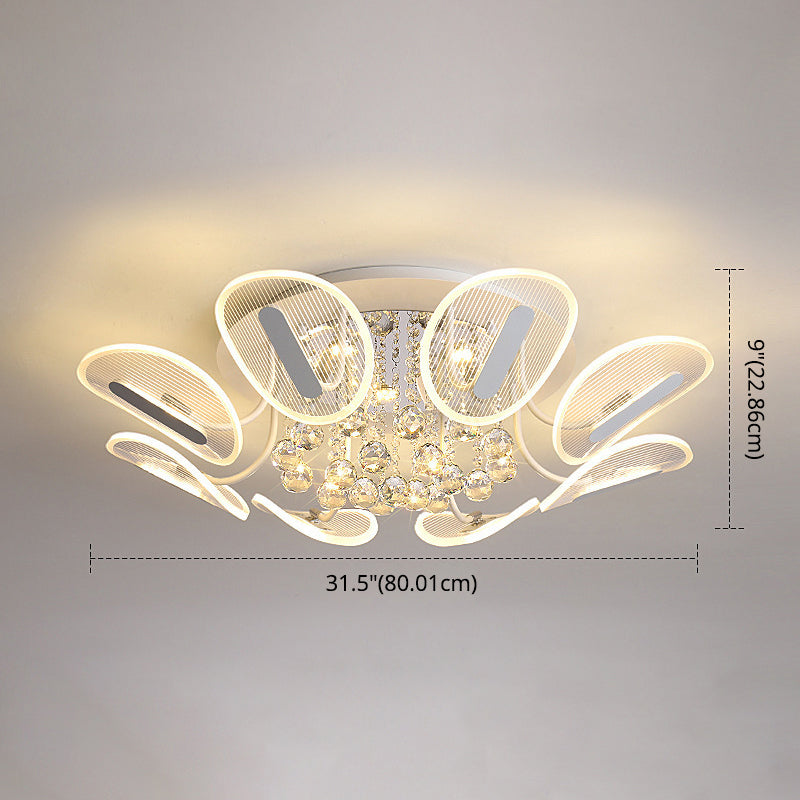 Radial Flush Mount Ceiling Light Contemporary Metal Ceiling Light Fixtures for Bedroom Clearhalo 'Ceiling Lights' 'Close To Ceiling Lights' 'Lighting' 2605948