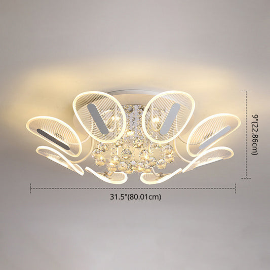 Radial Flush Mount Ceiling Light Contemporary Metal Ceiling Light Fixtures for Bedroom Clearhalo 'Ceiling Lights' 'Close To Ceiling Lights' 'Lighting' 2605948