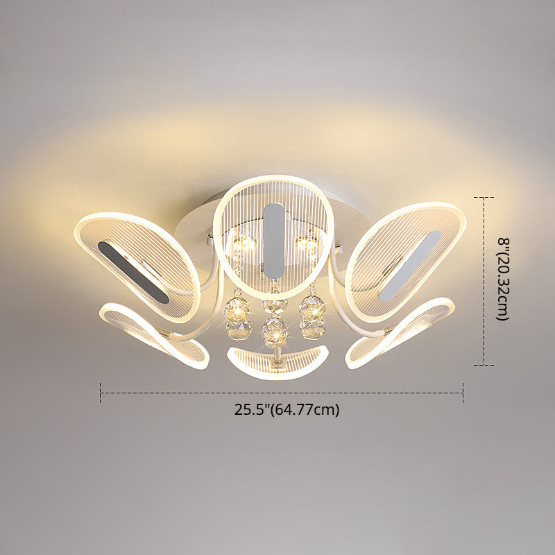 Radial Flush Mount Ceiling Light Contemporary Metal Ceiling Light Fixtures for Bedroom Clearhalo 'Ceiling Lights' 'Close To Ceiling Lights' 'Lighting' 2605949