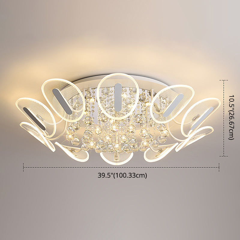 Radial Flush Mount Ceiling Light Contemporary Metal Ceiling Light Fixtures for Bedroom Clearhalo 'Ceiling Lights' 'Close To Ceiling Lights' 'Lighting' 2605950