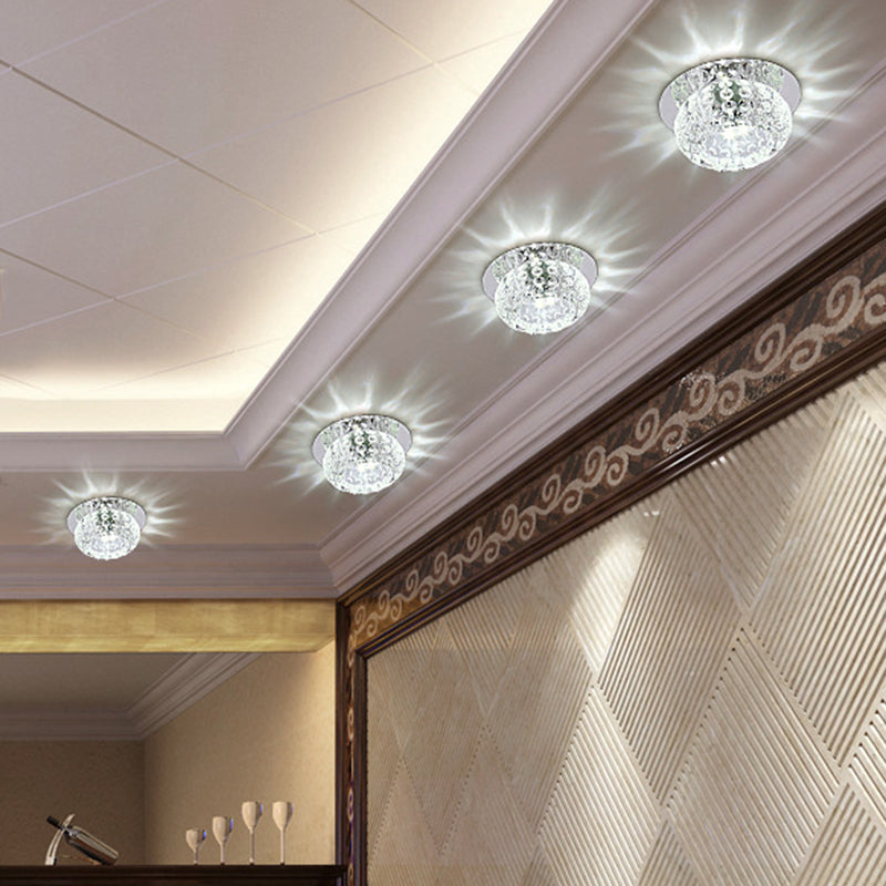 Ball Semi Flush Ceiling Lights Contemporary Glass Ceiling Mount Chandelier for Hallway Clearhalo 'Ceiling Lights' 'Close To Ceiling Lights' 'Lighting' 2605969