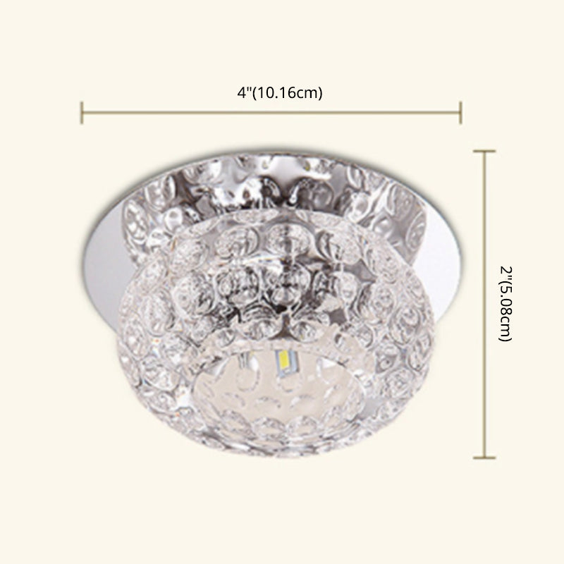 Ball Semi Flush Ceiling Lights Contemporary Glass Ceiling Mount Chandelier for Hallway Clearhalo 'Ceiling Lights' 'Close To Ceiling Lights' 'Lighting' 2605973