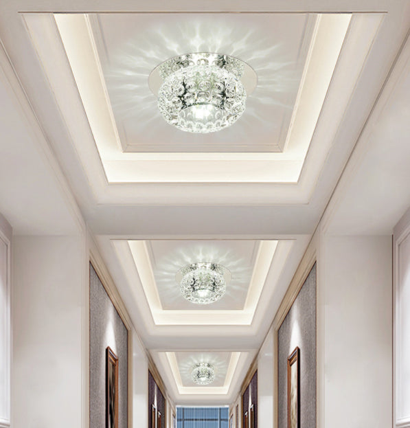 Ball Semi Flush Ceiling Lights Contemporary Glass Ceiling Mount Chandelier for Hallway Clearhalo 'Ceiling Lights' 'Close To Ceiling Lights' 'Lighting' 2605974