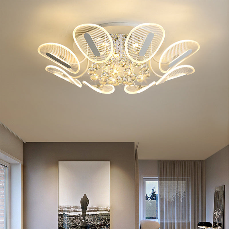 Radial Flush Mount Ceiling Light Contemporary Metal Ceiling Light Fixtures for Bedroom Clearhalo 'Ceiling Lights' 'Close To Ceiling Lights' 'Lighting' 2605980