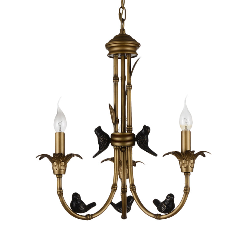 3/6/8 Lights Candelabra Ceiling Chandelier Rustic Brass Metal Pendant Lighting for Living Room Clearhalo 'Ceiling Lights' 'Chandeliers' Lighting' options 260806