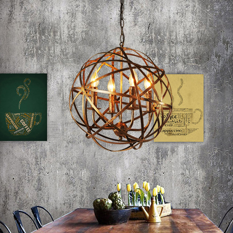 Globe Dining Room Hanging Light Traditional Metal 4 Lights Brass Ceiling Chandelier Brass Clearhalo 'Ceiling Lights' 'Chandeliers' Lighting' options 260886_3525b744-2e34-4bba-baa1-85c71ad59f35