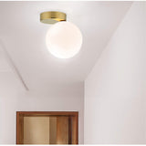 1-Light Spherical Shade Flush Mount Lighting Modern Style Opal Glass Flush Mount for Hallway Clearhalo 'Ceiling Lights' 'Close To Ceiling Lights' 'Lighting' 2609623