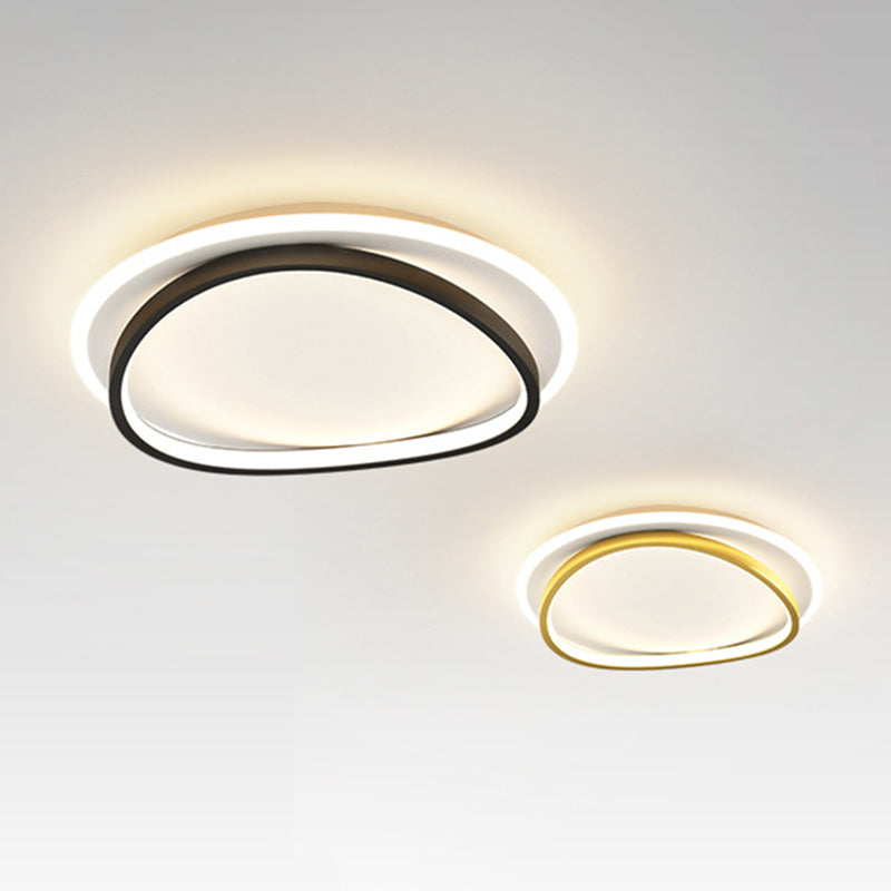 Modern Minimalist Double Round Flush Mount Light Metal LED Bedroom Flush Ceiling Light Clearhalo 'Ceiling Lights' 'Close To Ceiling Lights' 'Lighting' 2609643