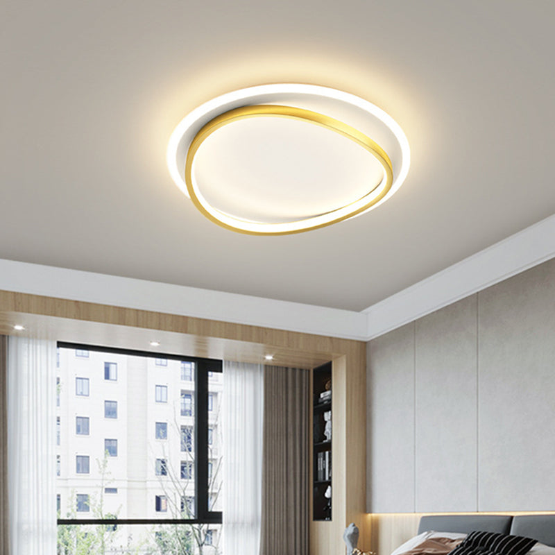 Modern Minimalist Double Round Flush Mount Light Metal LED Bedroom Flush Ceiling Light Clearhalo 'Ceiling Lights' 'Close To Ceiling Lights' 'Lighting' 2609645