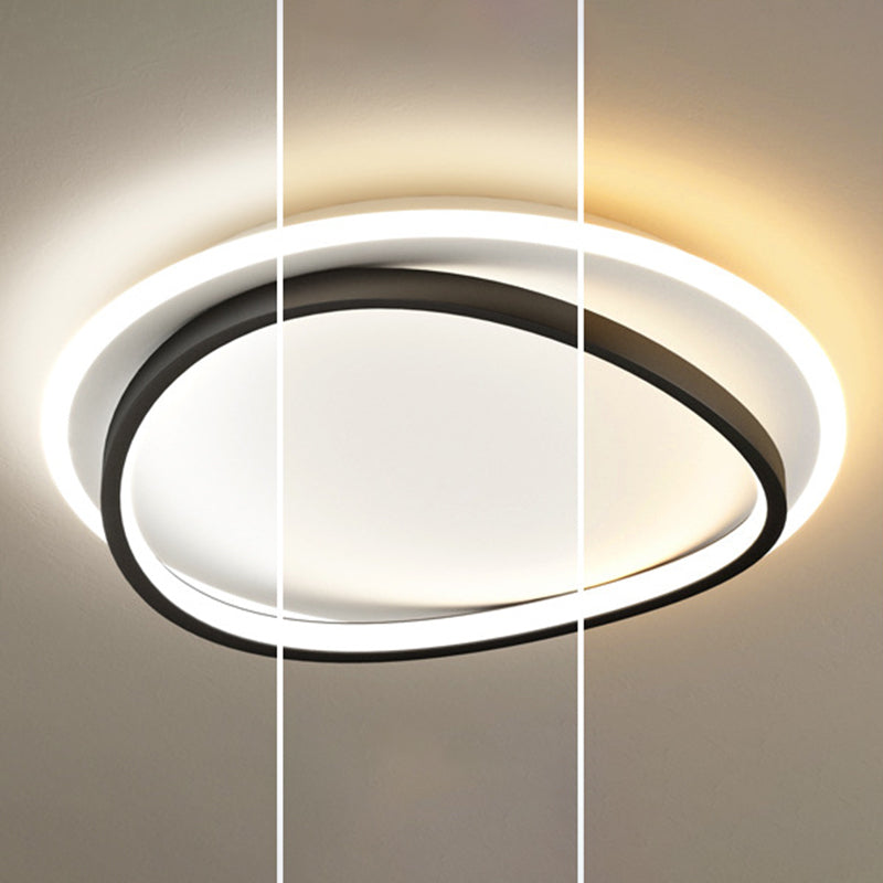 Modern Minimalist Double Round Flush Mount Light Metal LED Bedroom Flush Ceiling Light Clearhalo 'Ceiling Lights' 'Close To Ceiling Lights' 'Lighting' 2609654