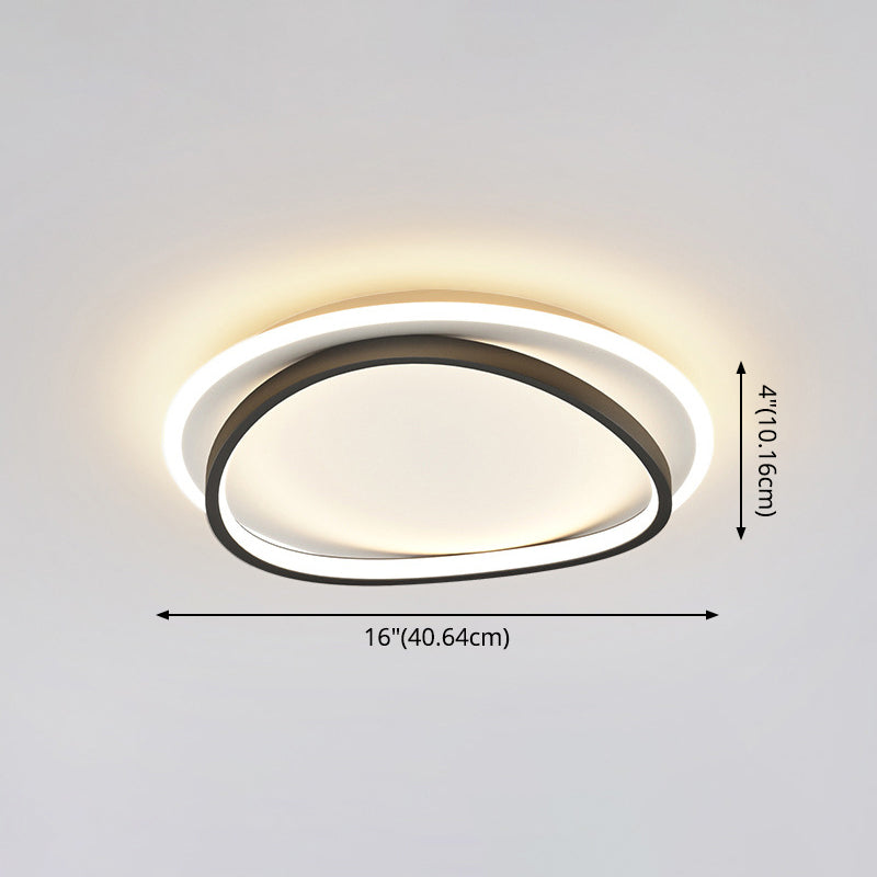 Modern Minimalist Double Round Flush Mount Light Metal LED Bedroom Flush Ceiling Light Clearhalo 'Ceiling Lights' 'Close To Ceiling Lights' 'Lighting' 2609655