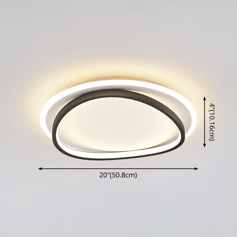 Modern Minimalist Double Round Flush Mount Light Metal LED Bedroom Flush Ceiling Light Clearhalo 'Ceiling Lights' 'Close To Ceiling Lights' 'Lighting' 2609656