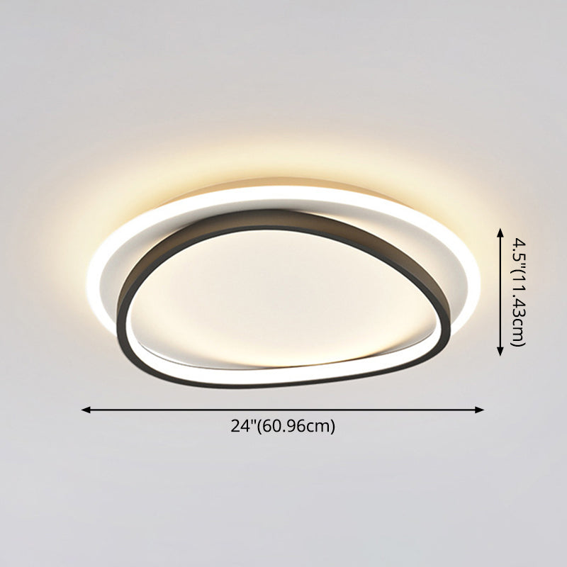 Modern Minimalist Double Round Flush Mount Light Metal LED Bedroom Flush Ceiling Light Clearhalo 'Ceiling Lights' 'Close To Ceiling Lights' 'Lighting' 2609657