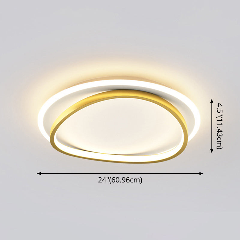 Modern Minimalist Double Round Flush Mount Light Metal LED Bedroom Flush Ceiling Light Clearhalo 'Ceiling Lights' 'Close To Ceiling Lights' 'Lighting' 2609660