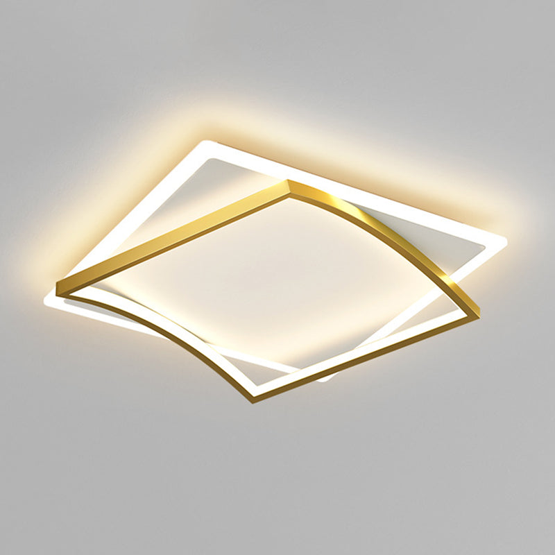 Modern Minimalist Double Geometric Flush Mount Light Metal LED Bedroom Flush Ceiling Light Clearhalo 'Ceiling Lights' 'Close To Ceiling Lights' 'Lighting' 2609669