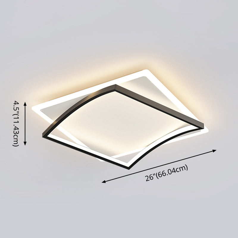 Modern Minimalist Double Geometric Flush Mount Light Metal LED Bedroom Flush Ceiling Light Clearhalo 'Ceiling Lights' 'Close To Ceiling Lights' 'Lighting' 2609676