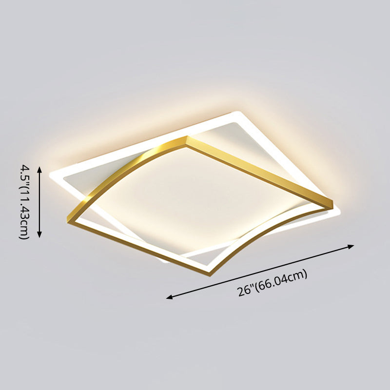 Modern Minimalist Double Geometric Flush Mount Light Metal LED Bedroom Flush Ceiling Light Clearhalo 'Ceiling Lights' 'Close To Ceiling Lights' 'Lighting' 2609679