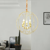 Metal Candle Style Ceiling Pendant Country 4/6 Lights Dining Room Chandelier Lighting in Black/Gold Clearhalo 'Ceiling Lights' 'Chandeliers' Lighting' options 260969