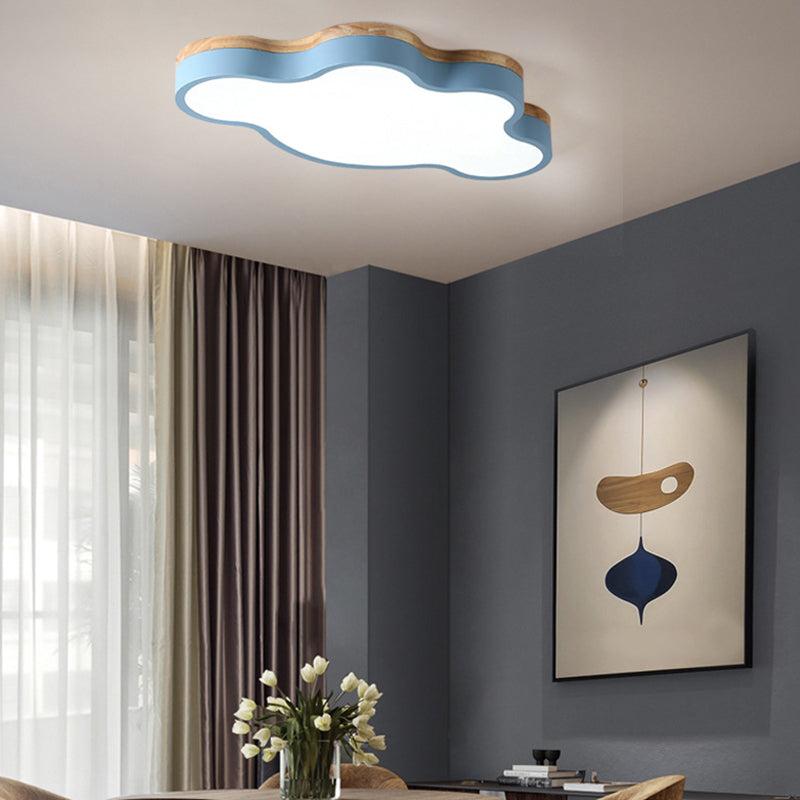 Metal Clouded Flush mount Ceiling Lamp Nordic Style LED Flush Mount Lighting for Kids Bedroom Clearhalo 'Ceiling Lights' 'Close To Ceiling Lights' 'Lighting' 2609722