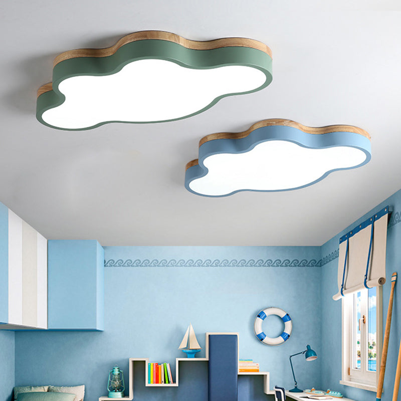 Metal Clouded Flush mount Ceiling Lamp Nordic Style LED Flush Mount Lighting for Kids Bedroom Clearhalo 'Ceiling Lights' 'Close To Ceiling Lights' 'Lighting' 2609727